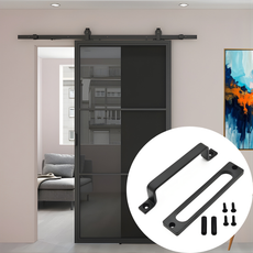 STALEN SCHUIFDEUR ROOKGLAS | 3-VAKS