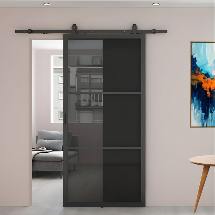 STALEN SCHUIFDEUR ROOKGLAS | 3-VAKS