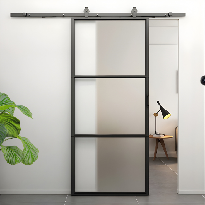 STALEN SCHUIFDEUR MELKGLAS | 3-VAKS