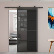 STALEN SCHUIFDEUR ROOKGLAS | 4-VAKS