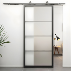 STALEN SCHUIFDEUR MELKGLAS | 4-VAKS