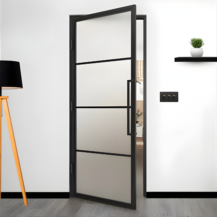 STALEN SCHARNIERDEUR MELKGLAS | 4-VAKS